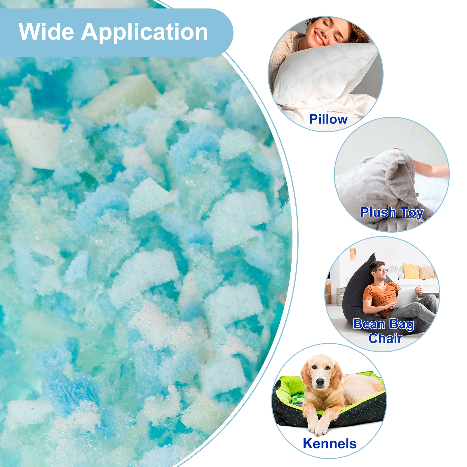 Shredded Memory Foam Filling, 15 Pounds Bean Bag Filler Foam - Multi Color  - Multi Color - On Sale - Bed Bath & Beyond - 37769733